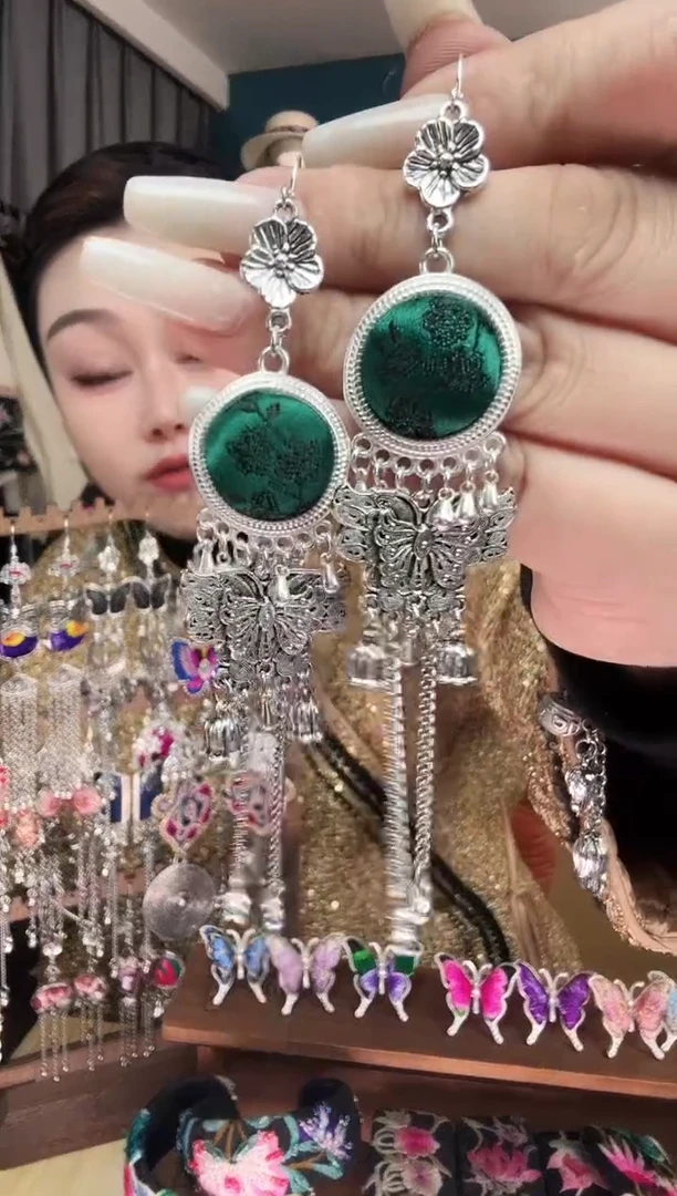 刺绣纯手工民族风刺绣耳环