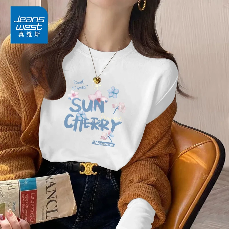 真维斯薄款长袖女大码胖mm宽松显瘦衣服2025新款网红炸街洋气女装