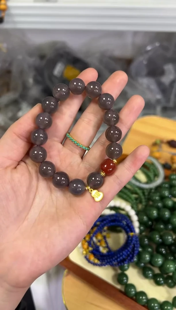 【闪购商品】玛瑙/玉髓手链未镶嵌冰烟紫玛瑙设计款手串[0562]