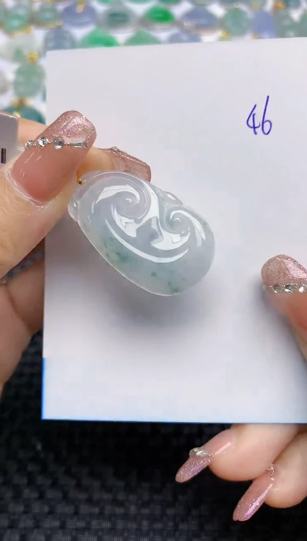 【闪购商品】翡翠颈饰18K金镶嵌天然A货翡翠 46