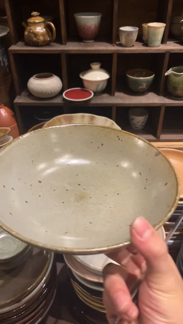 【闪购商品】瓷片777灰色手工深碗1个