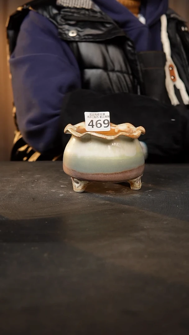 【闪购商品】瓷片469泥泥手工花盆口8-9高8-9