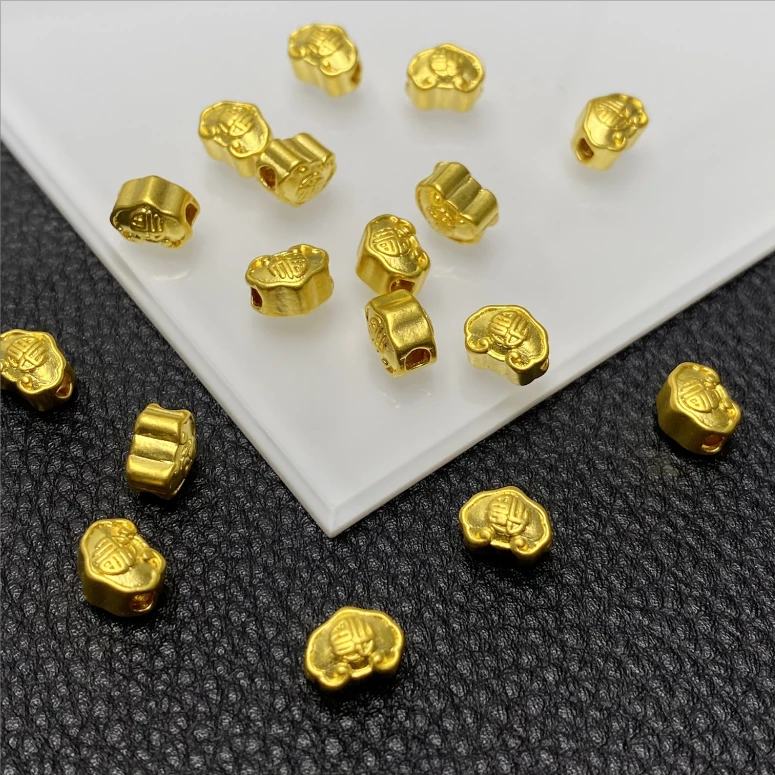 「戴琴珠宝」YZ3072-足金福字锁配件-BR