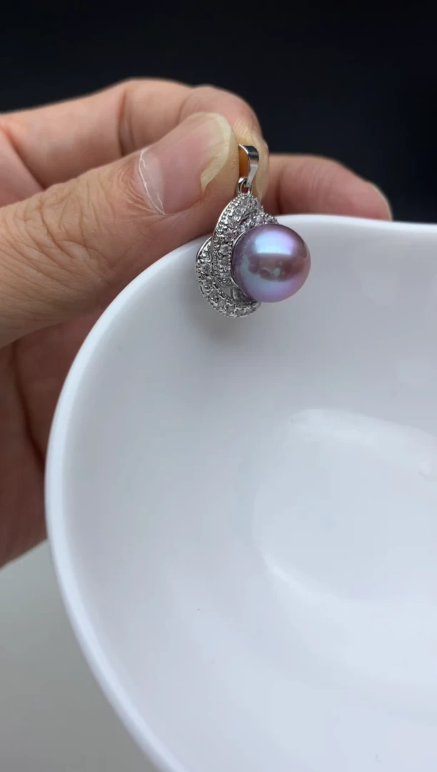 未镶嵌ff淡水珍珠紫珠吊坠（赠链）