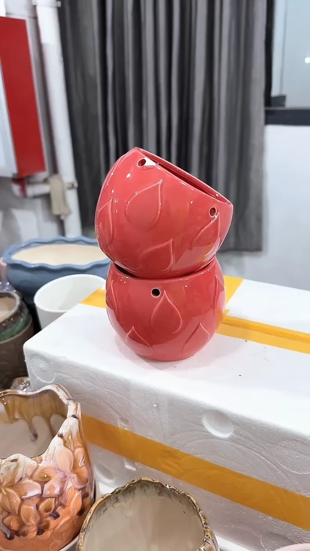 无孔瑕疵陶瓷花盆+E41