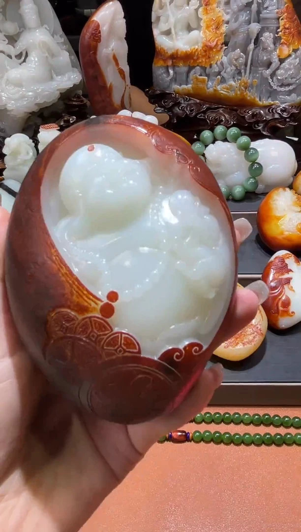 未镶嵌和田玉把件人**戏和田玉