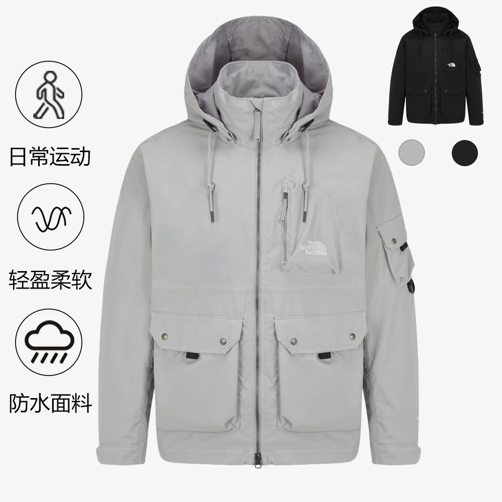 THE NORTH FACE/北面Logo可拆卸帽防水长袖宽松夹克外套 NJ2HR55