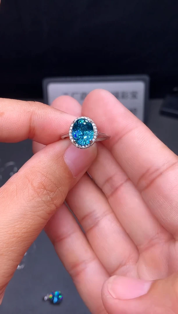 银S925镶嵌戒指碧玺22