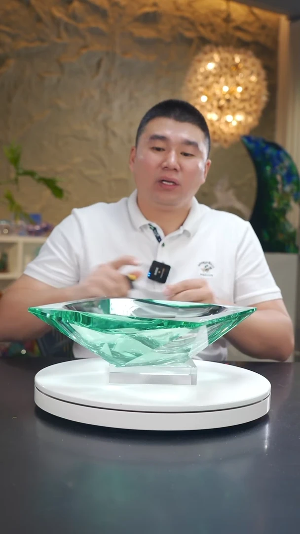 湖水绿色方形切面果盘