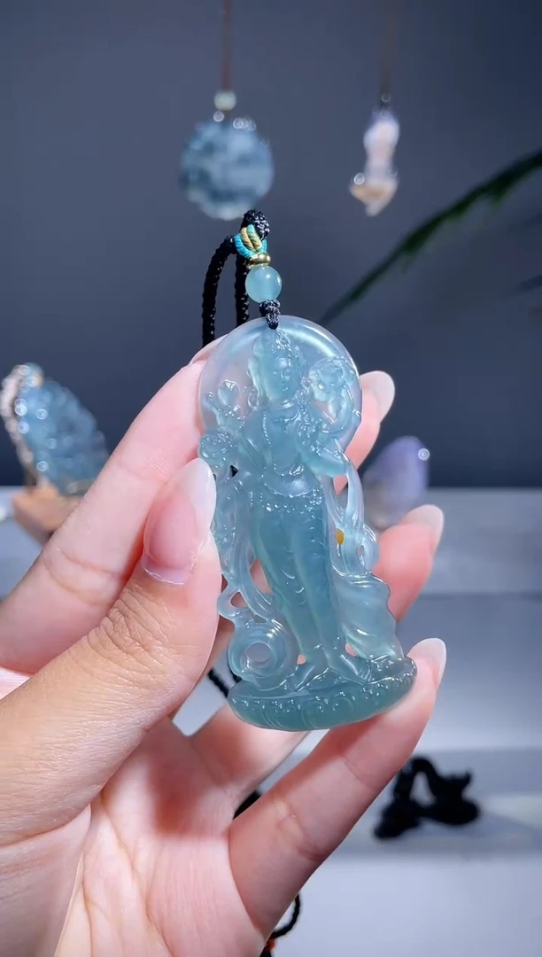 翡翠未镶嵌颈饰用****2站观音