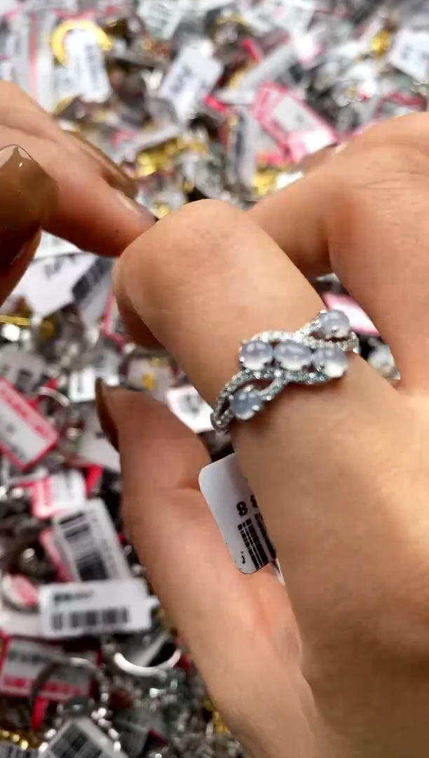 【闪购商品】翡翠戒指银S925镶嵌3333333     9