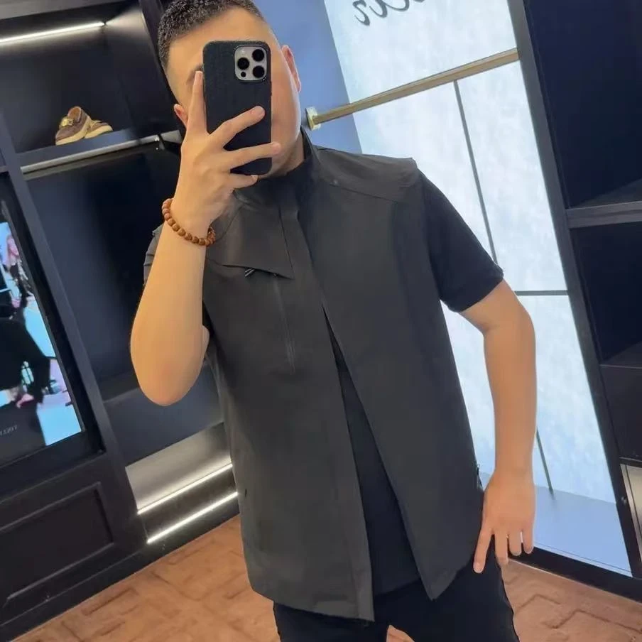 新款马甲男士时尚休闲百搭ins立领修身帅气坎肩商务无袖外搭-1160