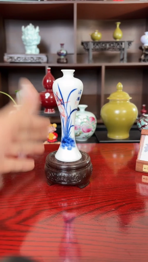 摆件瓷12.27晚微瑕小花瓶摆件