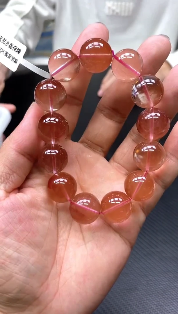 未镶嵌手串水晶1红兔毛水串17mm