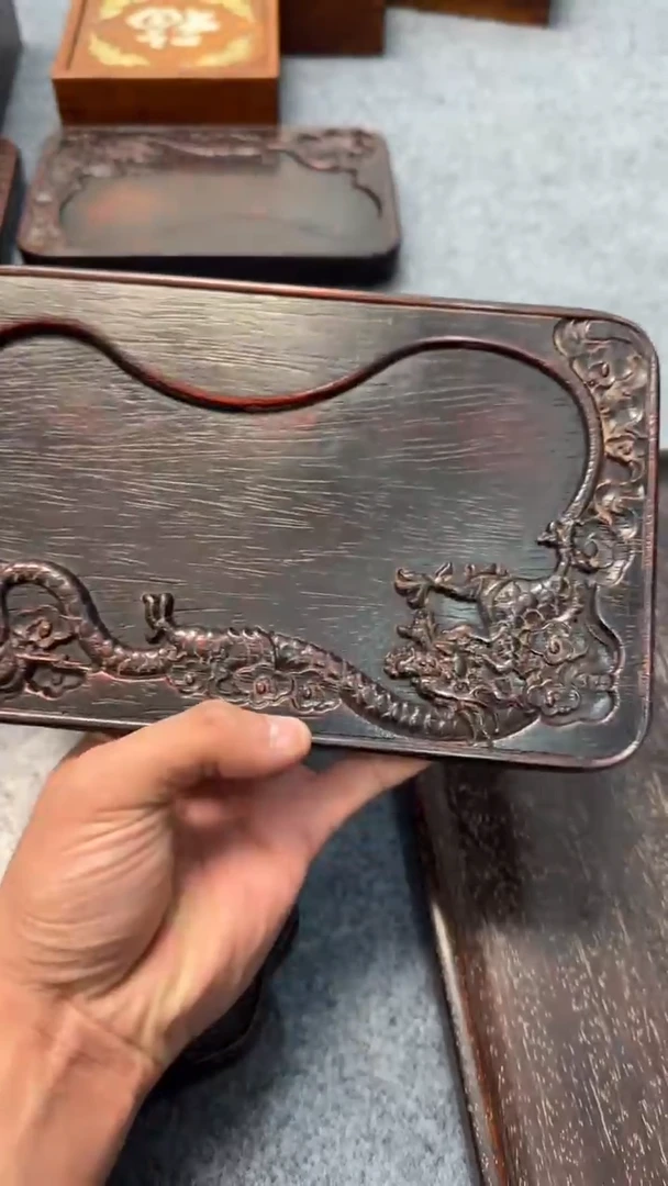 木紫檀花梨木一物一拍茶盘