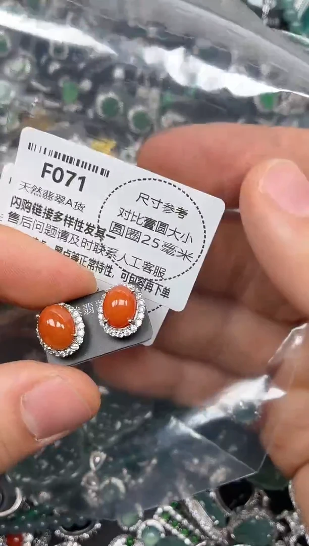 颈饰未镶嵌翡翠F071耳钉