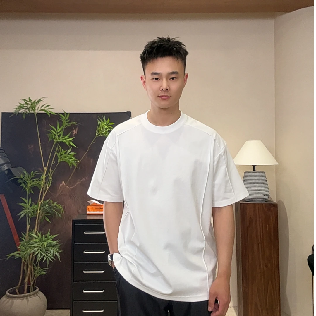 【现货】夏季凉感液氨科技棉插肩袖百搭纯色宽松T恤男8869