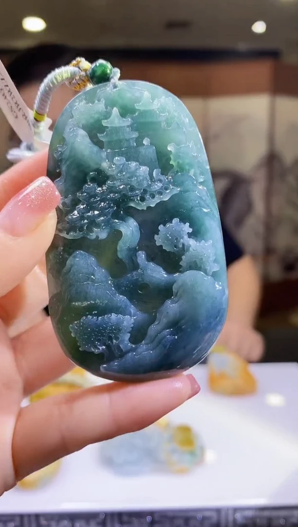 定制翡翠未镶嵌38/0627/W/发其一件/山水