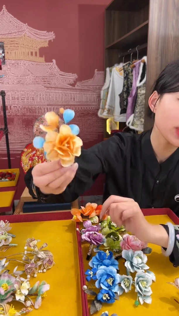 【闪购商品】刺绣非遗绒花（发饰）