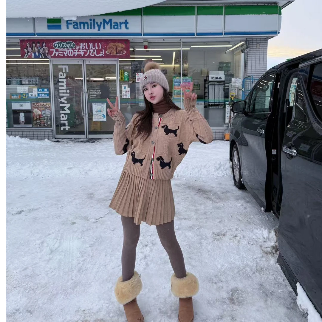 Lovemomo·【奶茶狗狗】针织连衣裙套装