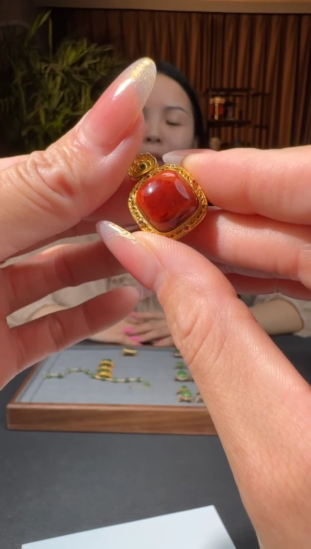 南红玛瑙银S925镶嵌颈饰46小师妹6.6多样性拍一发一