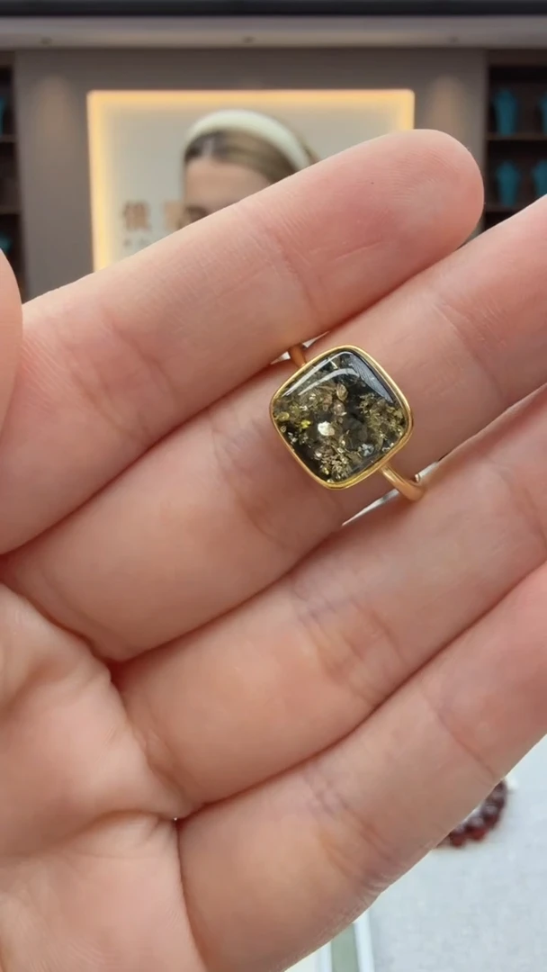 琥珀未镶嵌戒指178秒拍号假一罚十