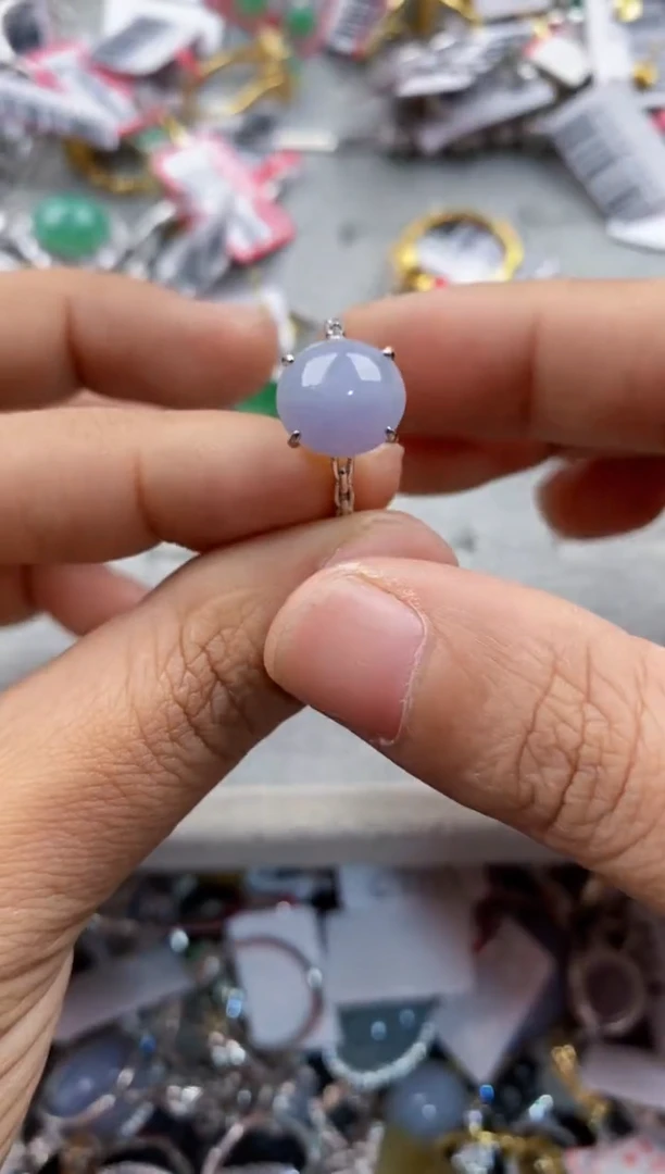 银S925镶嵌戒指翡翠333            1