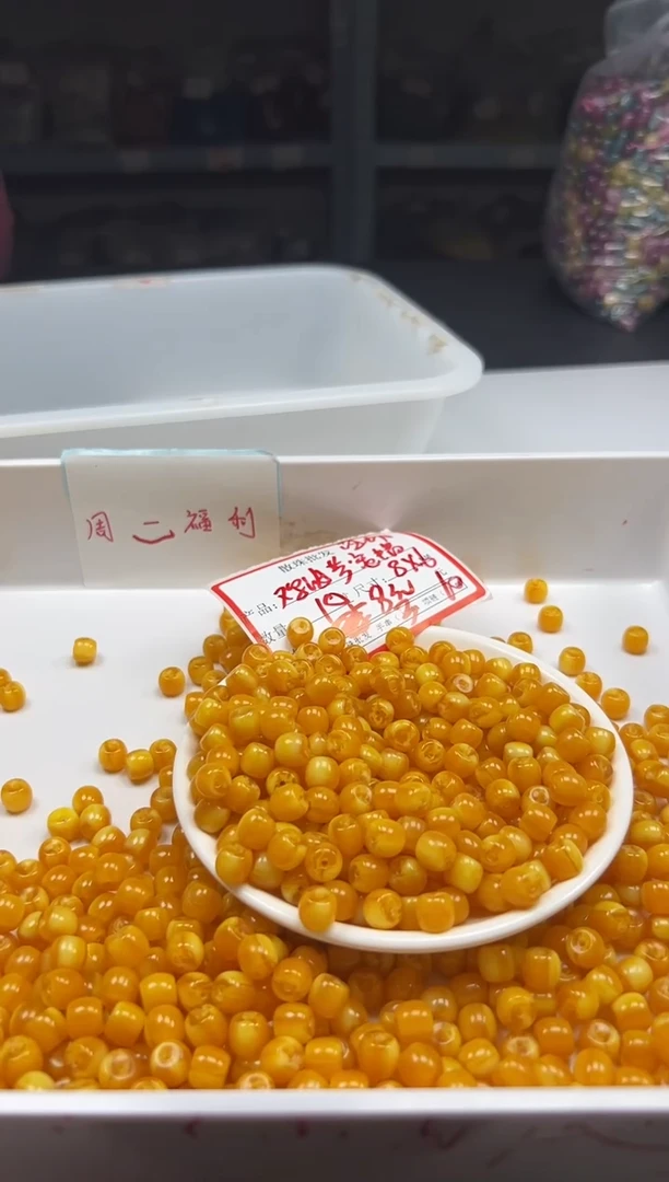 蜜蜡颈饰未镶嵌w2589鸡油黄蜜蜡直切老型8*7mm*10颗