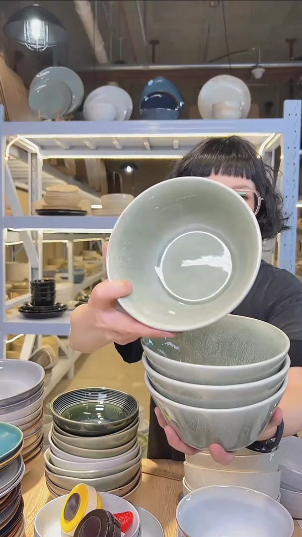 瓷235外贸尾货釉下彩陶瓷餐具默认微瑕