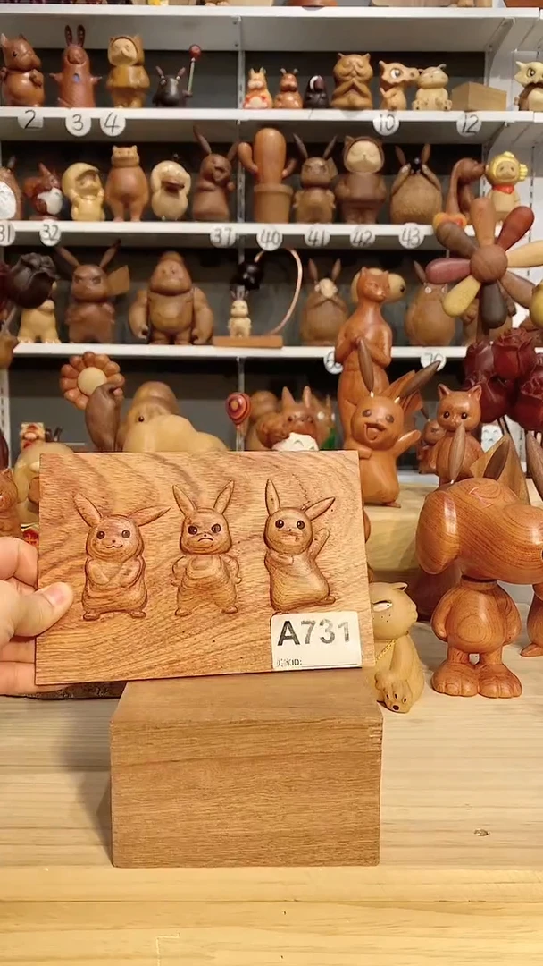 【闪购商品】木木雕摆件卡通可爱