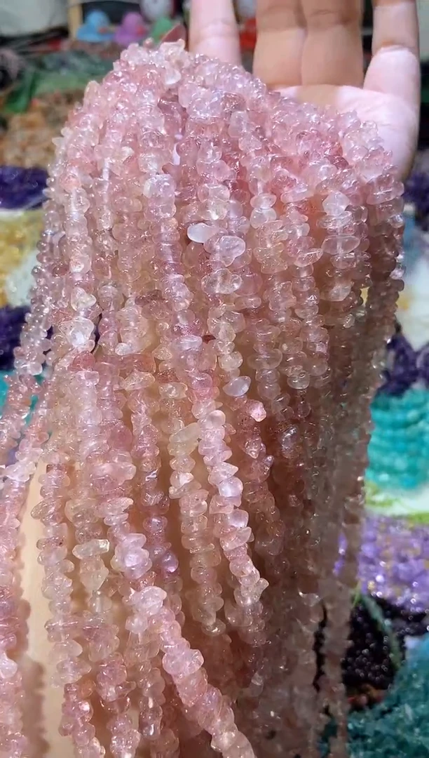 水晶珠宝半成品未镶嵌草莓晶