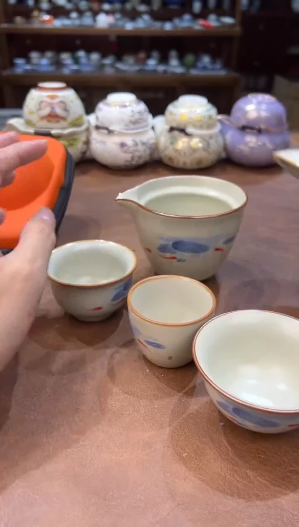 真的很便宜超好看会开片的旅行茶具
