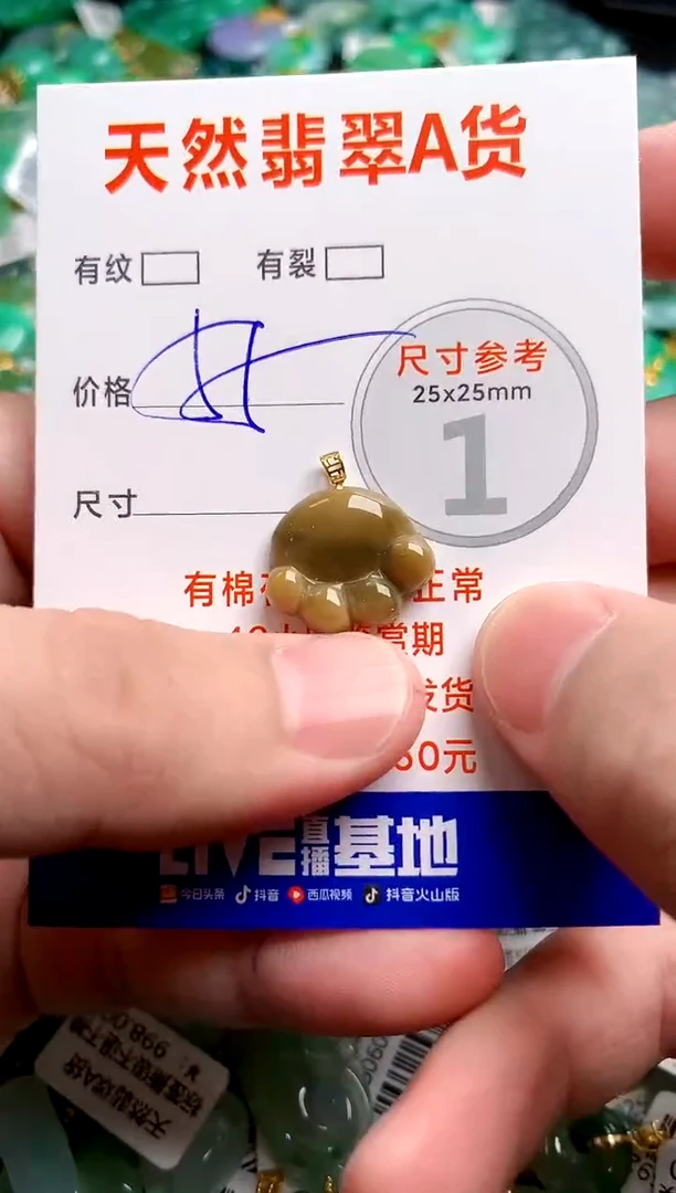 翡翠18K金镶嵌颈饰24000780