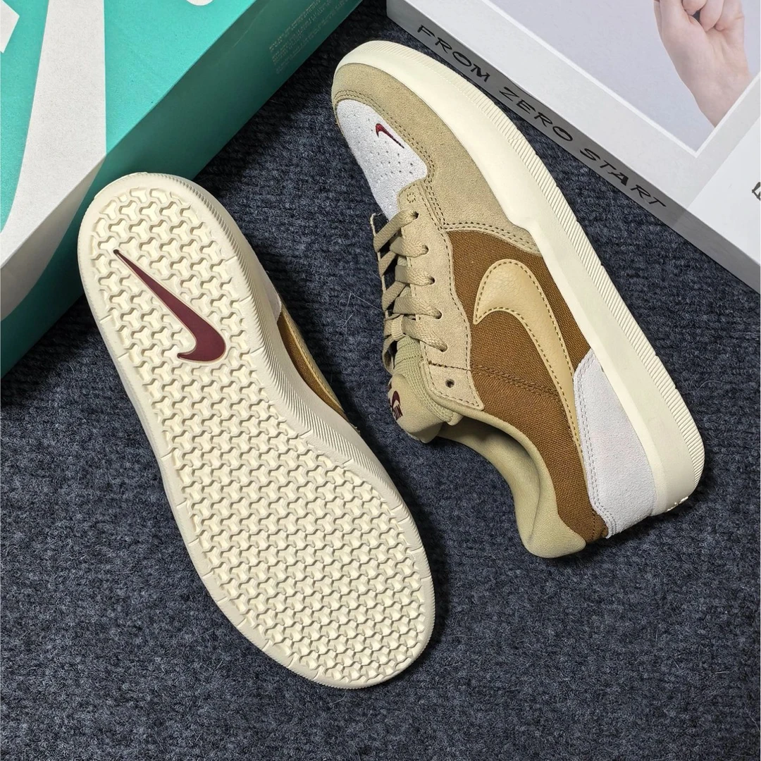 NIKE耐克 SB FORCE 58男款低帮棕色复古潮流休闲运动板鞋官方正品