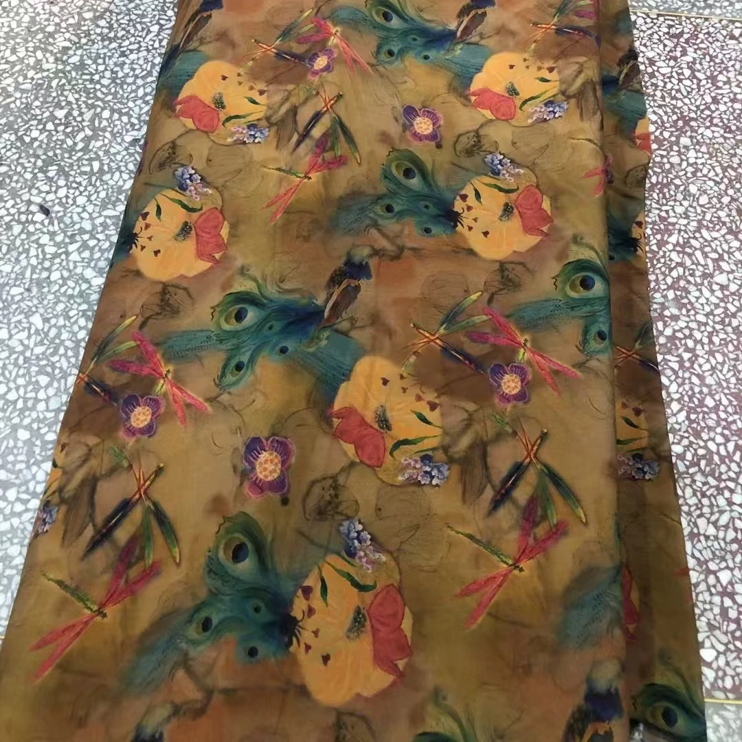 【小石】60支染底高支府绸棉绸布料凤尾(不支持7天无理由退换）