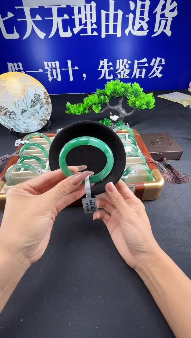 未镶嵌手镯石英质玉（非洲翠）圈口55