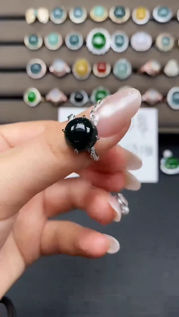 银S925镶嵌戒指翡翠111