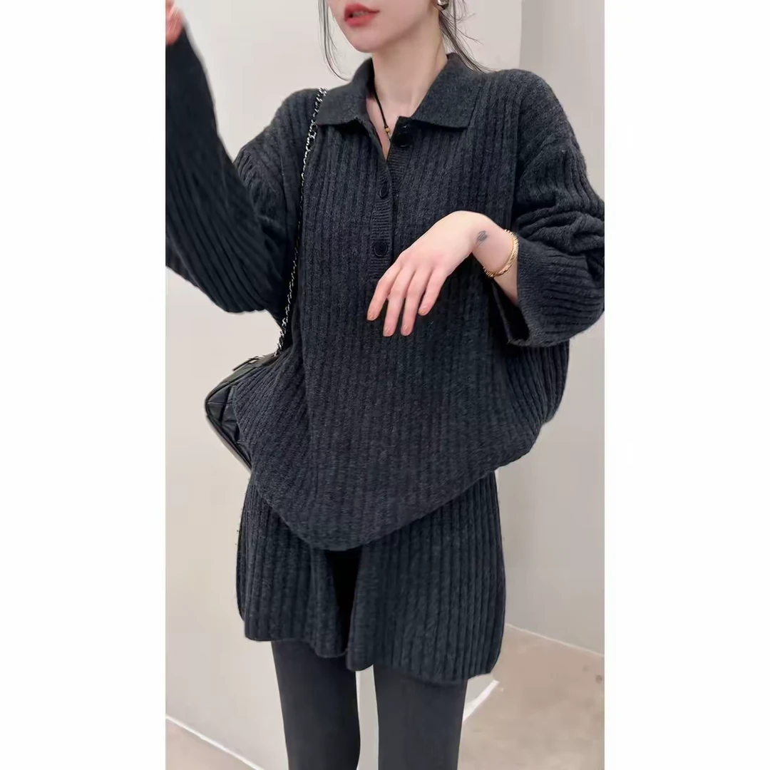 时尚套装休闲风针织套装通勤风时尚极简风小众韩版