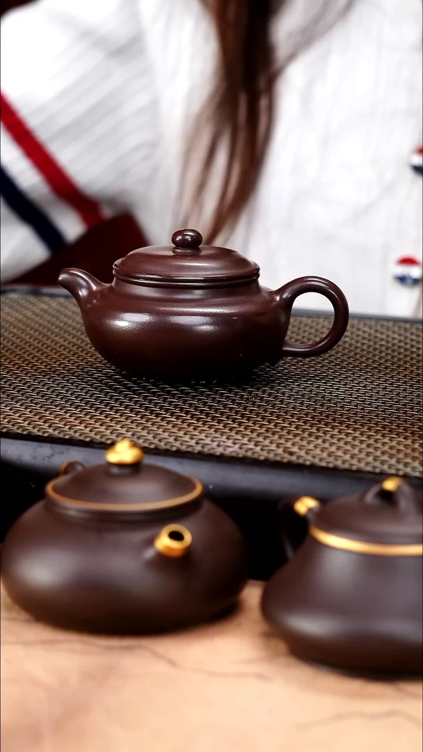 茶壶紫砂深井老紫泥精工小仿古130cc