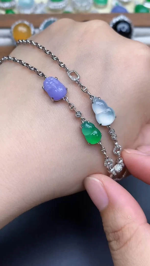 颈饰18K金镶嵌翡翠558-中国好珍宝