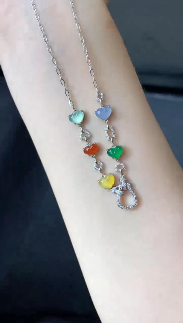 翡翠18K金镶嵌颈饰597-中国好珍宝