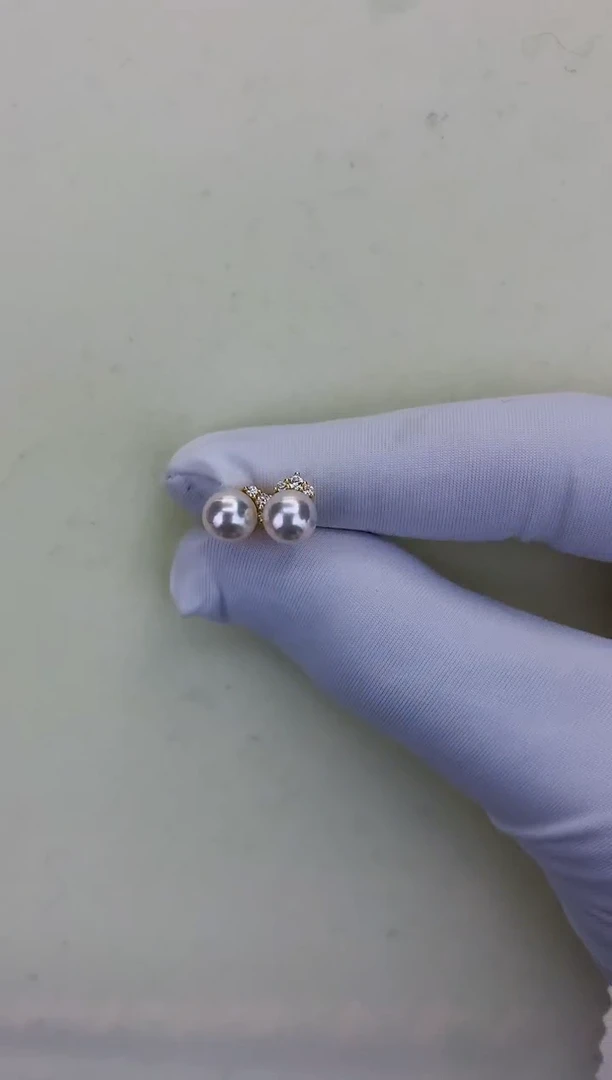 银S925镶嵌DA海水珍珠 GD097 耳钉 7