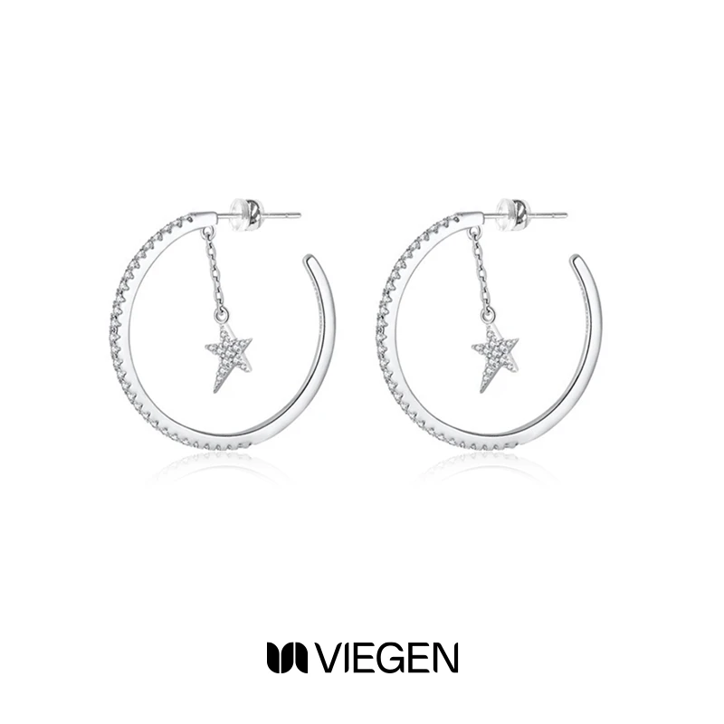 Viegen 铜合金耳饰 星星耳钉 简约小众时尚