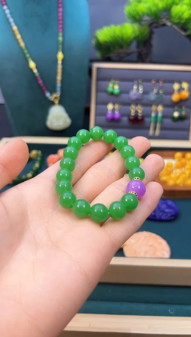 【闪购商品】翡翠耳饰14K金镶嵌S437          