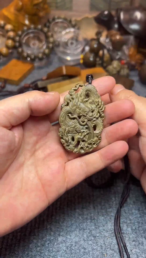 【闪购商品】小叶桢楠金丝楠木乌木双面龙牌