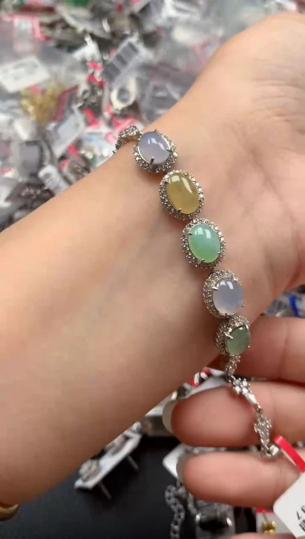 银S925镶嵌戒指翡翠天然A货缅甸翡翠