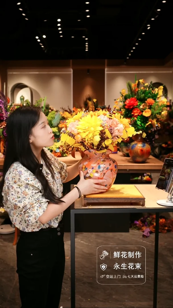 手工艺品琉璃手工花器花束空运包邮送货上门-以图片为准
