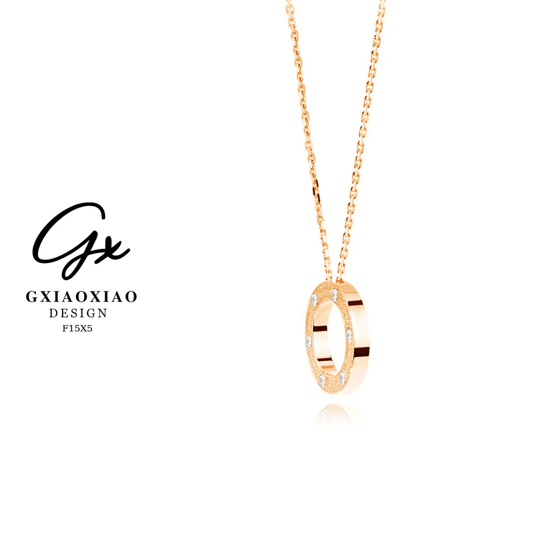 铜合金项链 GXX 法式轻奢气质高级感圆形大饼项链 F15X24 F15X5