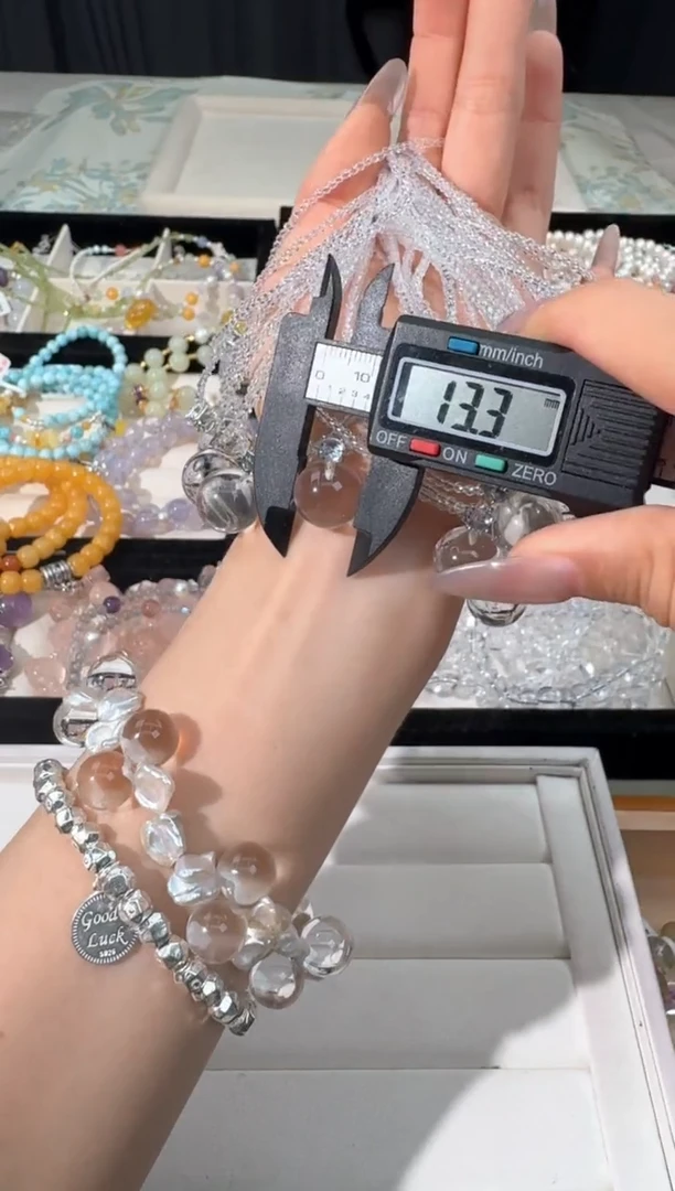 水晶手链未镶嵌O010白水13单珠项链