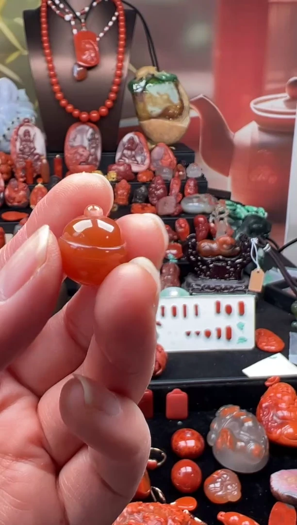 未镶嵌铃铛南红玛瑙道**我铃铛